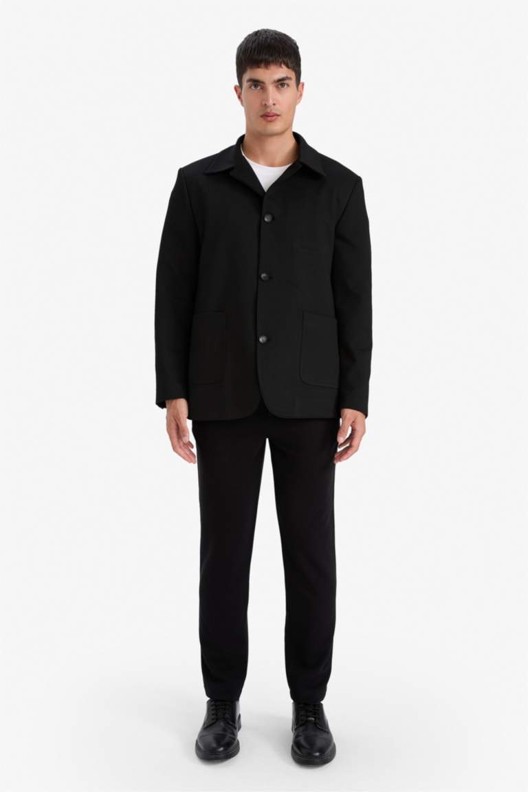 Regular Fit Polo Yaka Blazer Ceket