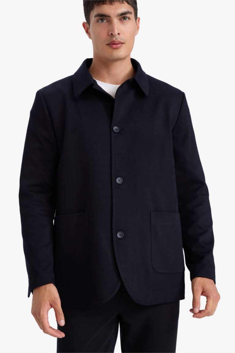 Regular Fit Polo Yaka Blazer Ceket