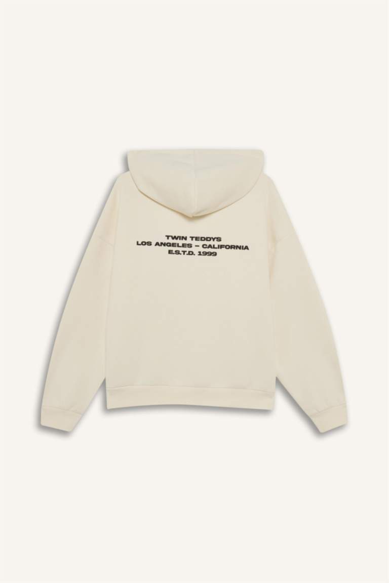 Coool Oversize Geniş Kalıp Kapüşonlu Baskılı KSweatshirt