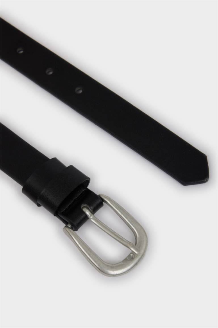 Erkek Oval Toka Suni Deri 2'li Klasik Kemer