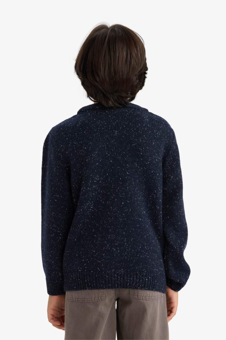 Erkek Çocuk Bisiklet Yaka Triko Kazak