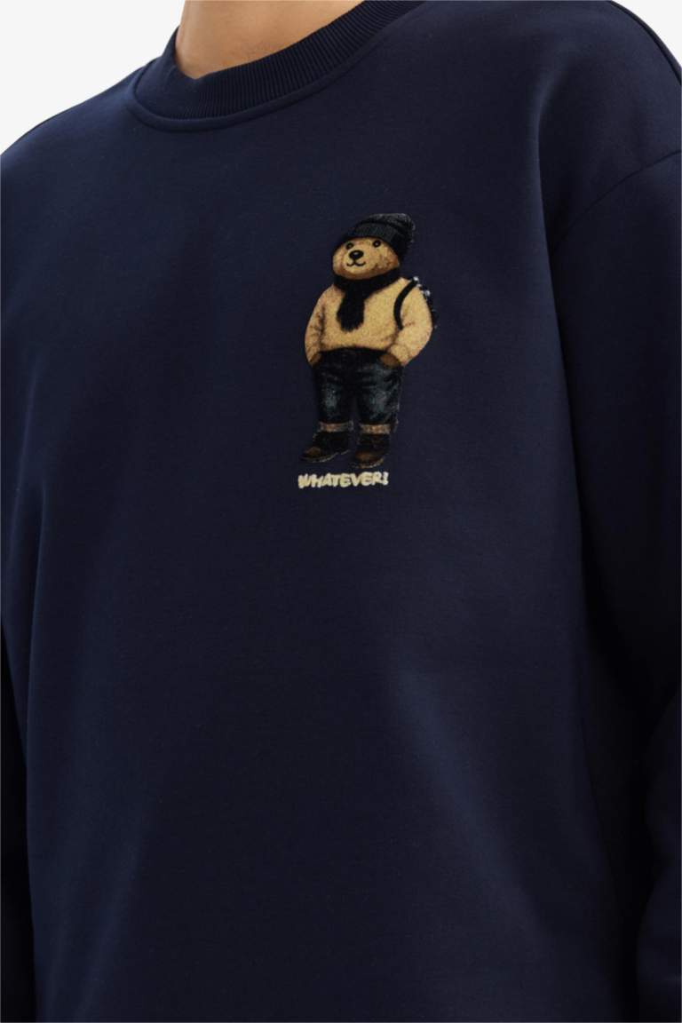 Boxy Fit Printed Long Sleeve Sweatshirt