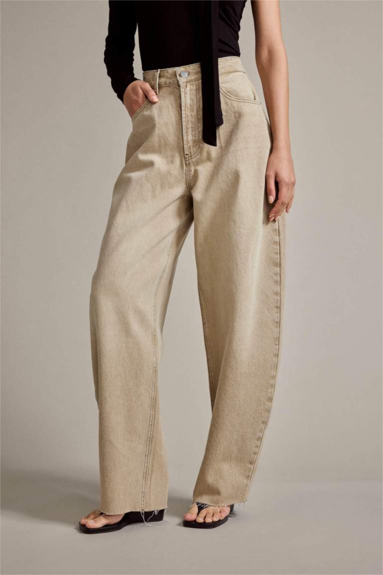 Baggy Fit Düz Paça Jean Pantolon