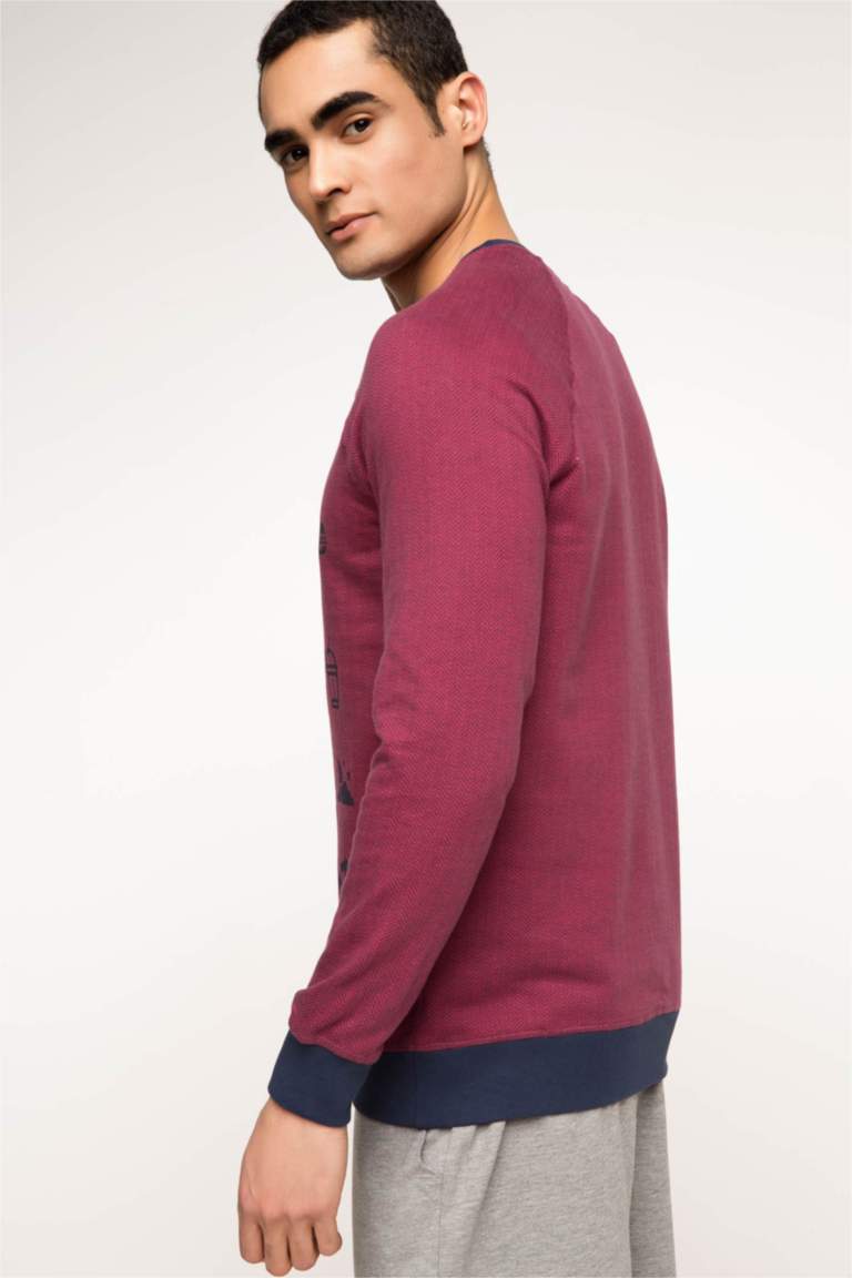 Bordo Erkek Ev Giyim Sweatshirt 724152 DeFacto
