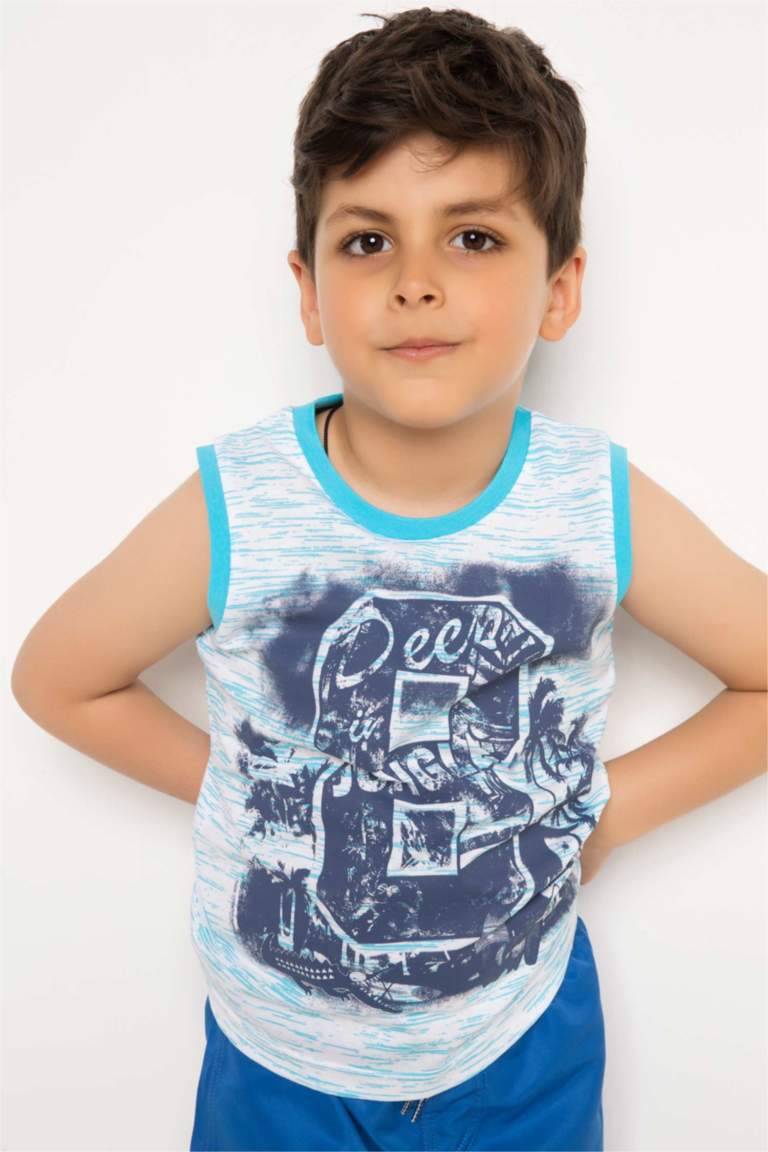 Turkuaz Erkek Çocuk Genç Erkek Baskılı Erkek Çocuk