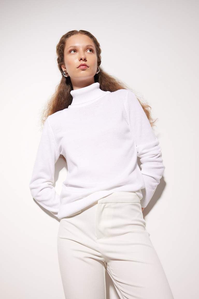 Regular Fit Turtleneck Basic Pulover