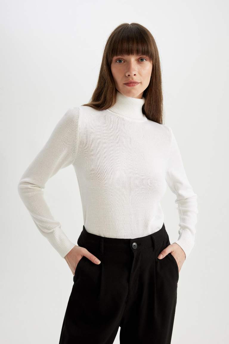 Regular Fit Turtleneck Basic Pulover