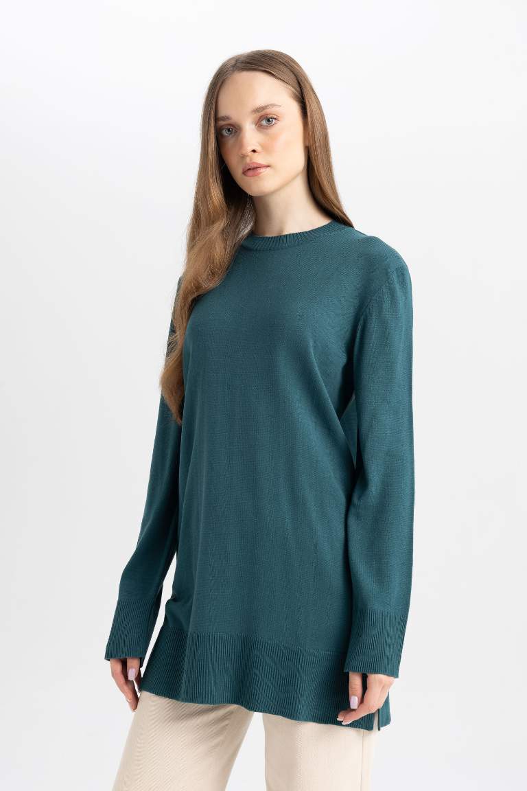 Regular Fit Crew Neck Tunic