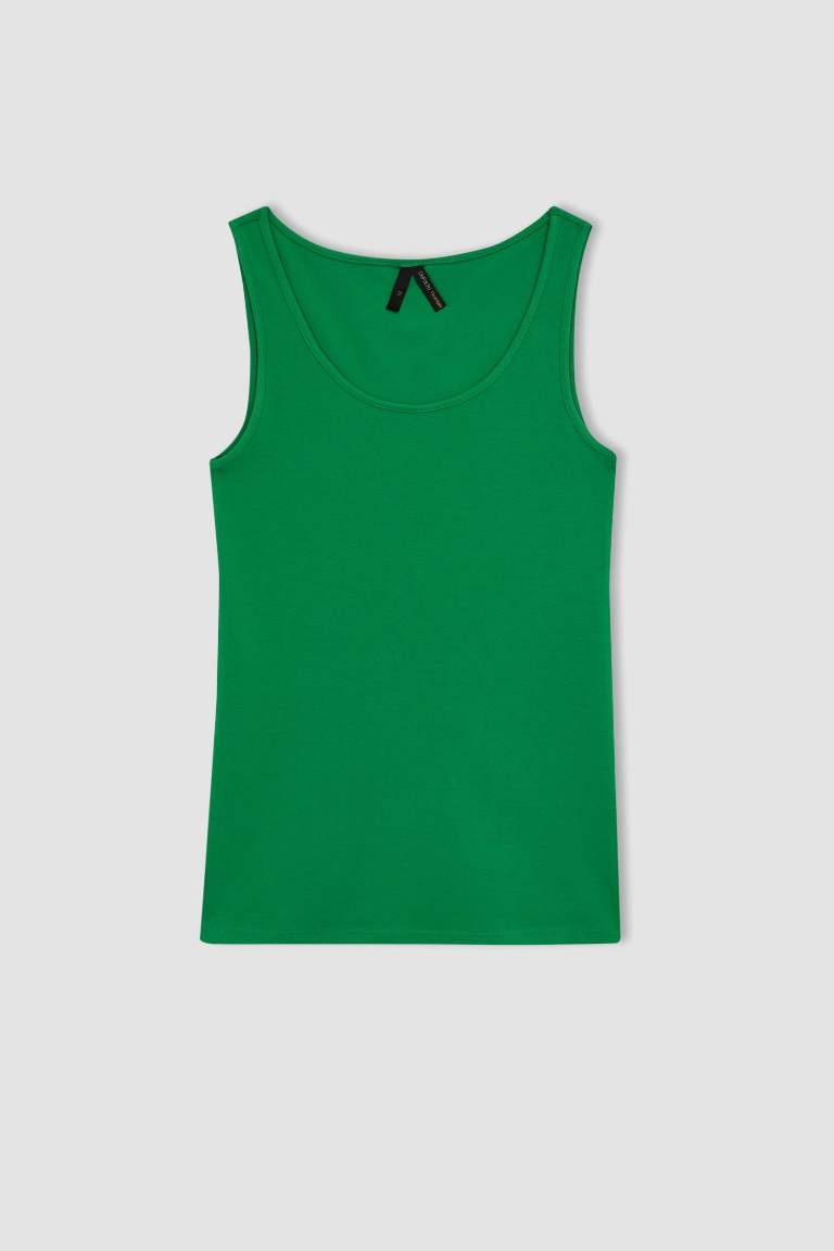 Slim Fit Basic Crew Neck Sleeveless Tank Top