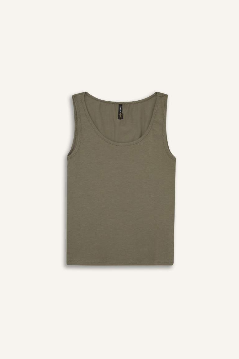 Slim Fit Dar Kesim U Yaka Basic Düz Atlet