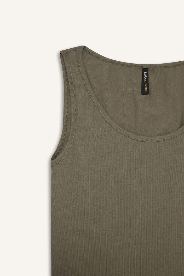 Slim Fit Dar Kesim U Yaka Basic Düz Atlet