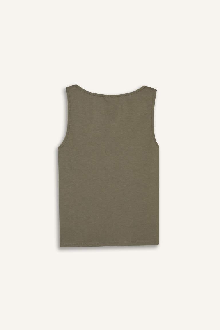 Slim Fit Dar Kesim U Yaka Basic Düz Atlet