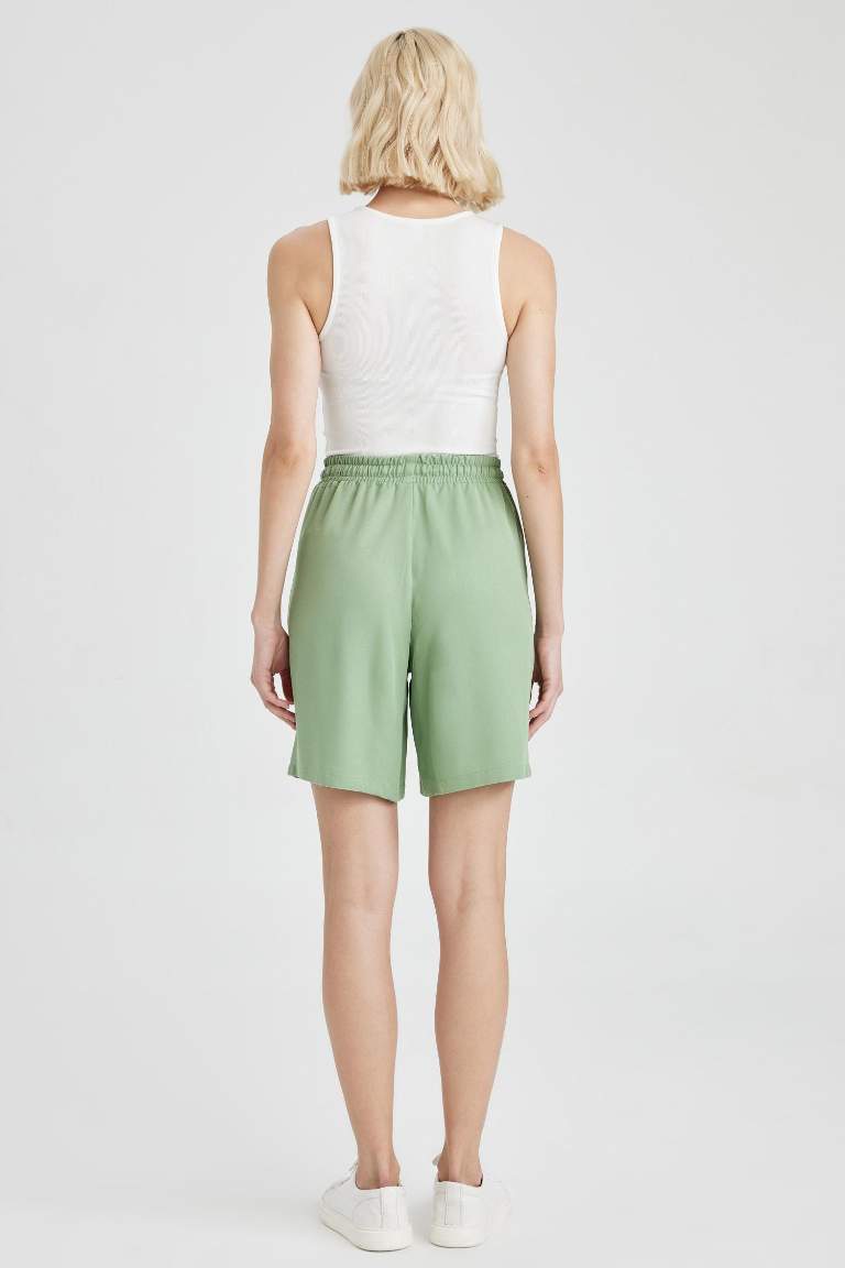 High Waist Short Leg Viscose Shorts