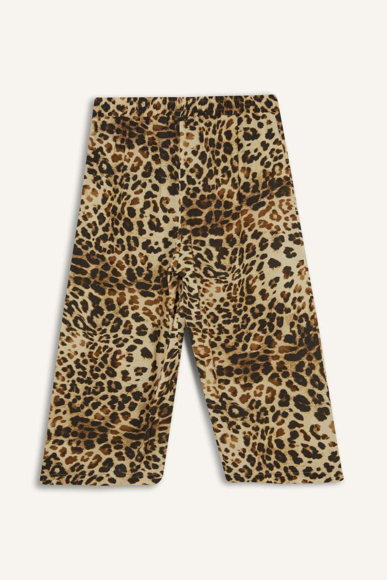 High Waist Patterned Viscose Capri