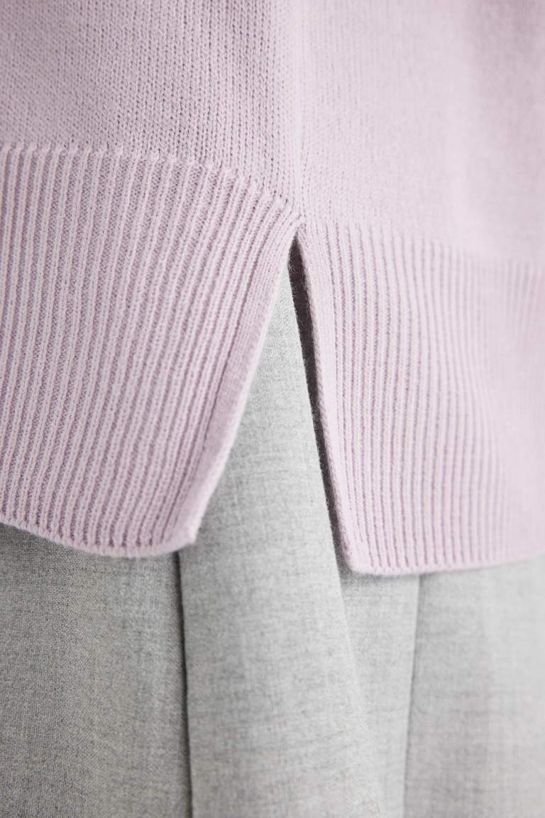 Regular Fit Yumuşak Dokulu Bisiklet Yaka Reglan Kol Basic Düz Triko Kazak