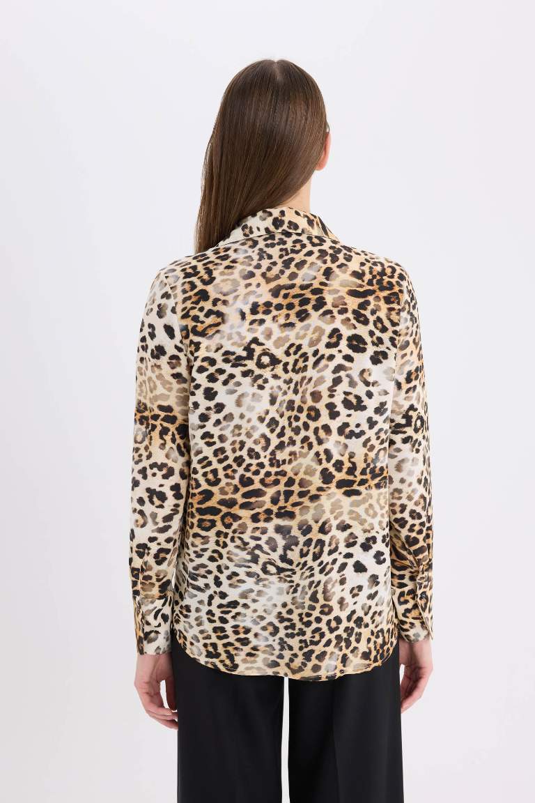 Regular Fit Leopard Printed Long Sleeve Shirt