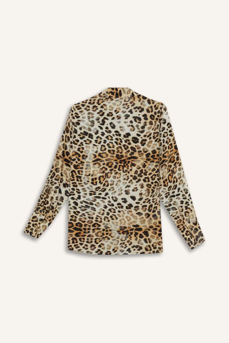 Regular Fit Leopard Printed Long Sleeve Shirt