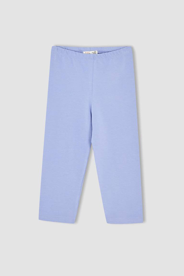 Kız Çocuk Slim Fit Basic Kapri Boy Tayt