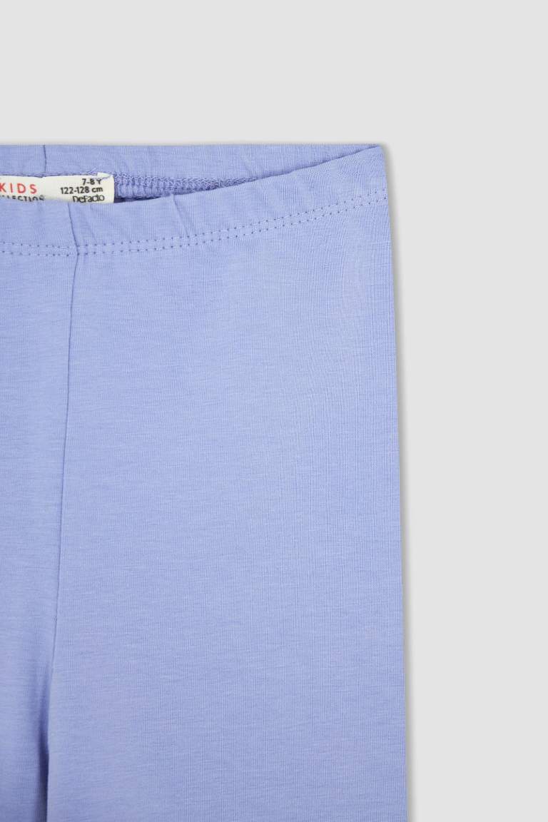 Kız Çocuk Slim Fit Basic Kapri Boy Tayt