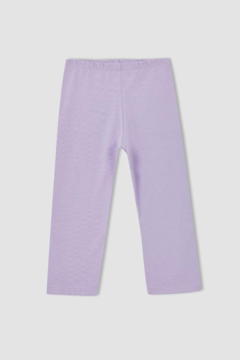 Kız Çocuk Slim Fit Basic Kapri Boy Tayt