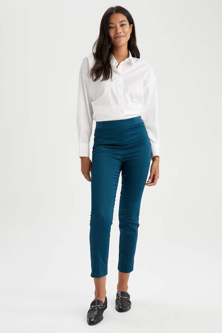 Pantalon Satinette Valentina - Cigarette Ourlet régulier