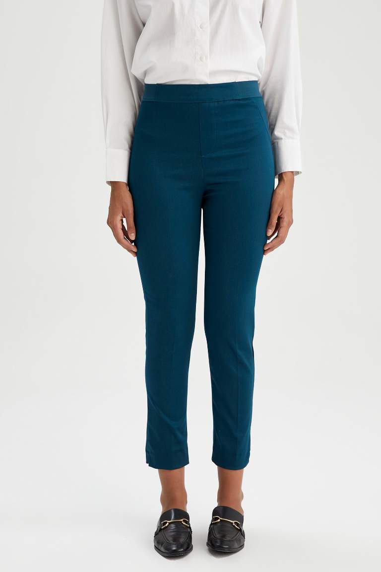 Pantalon Satinette Valentina - Cigarette Ourlet régulier