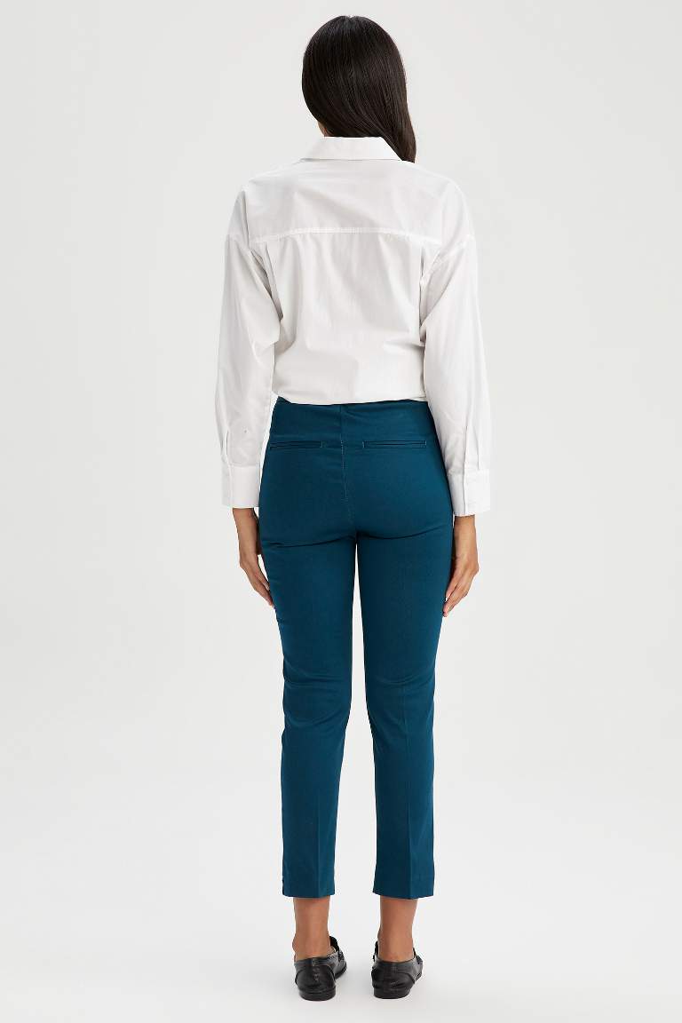 Pantalon Satinette Valentina - Cigarette Ourlet régulier