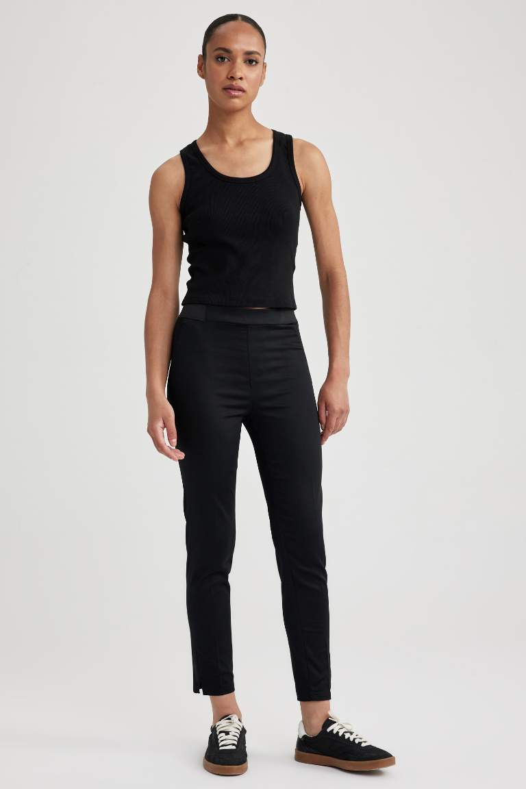 Black WOMEN Basic Ankle Cigarette Trousers 2384715 | DeFacto