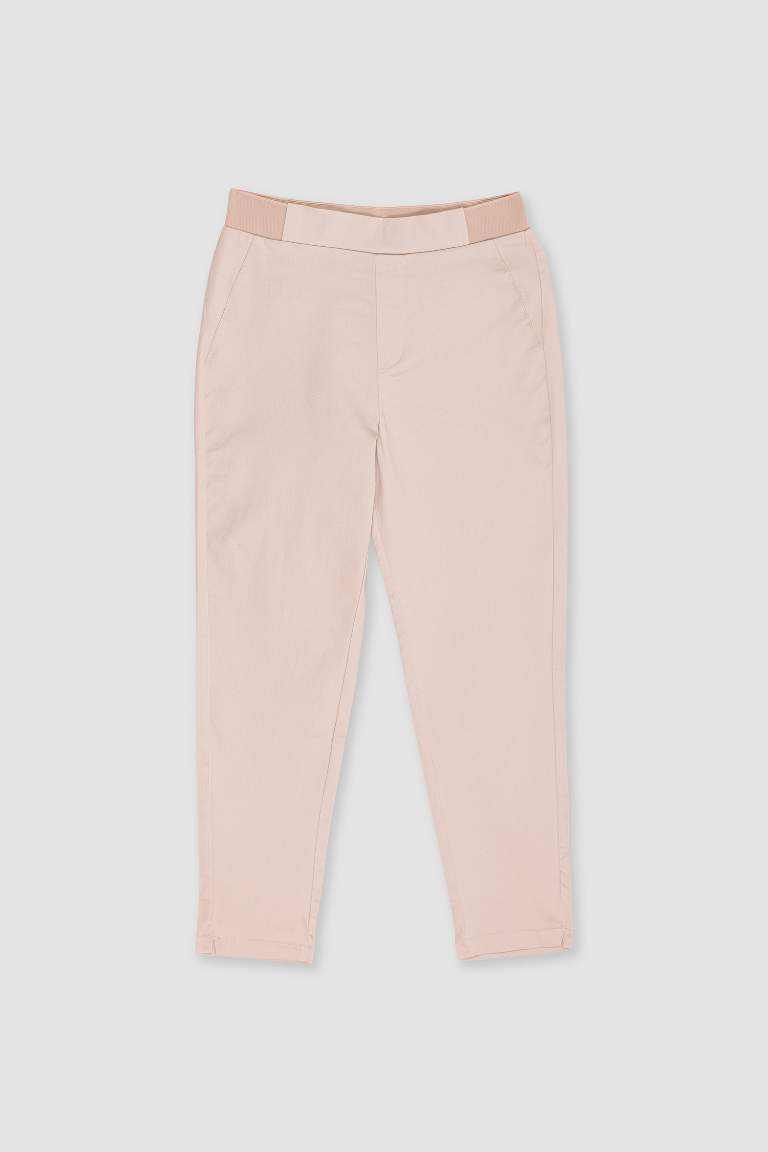 Cigarette Fit Regular Hem Satin Trousers