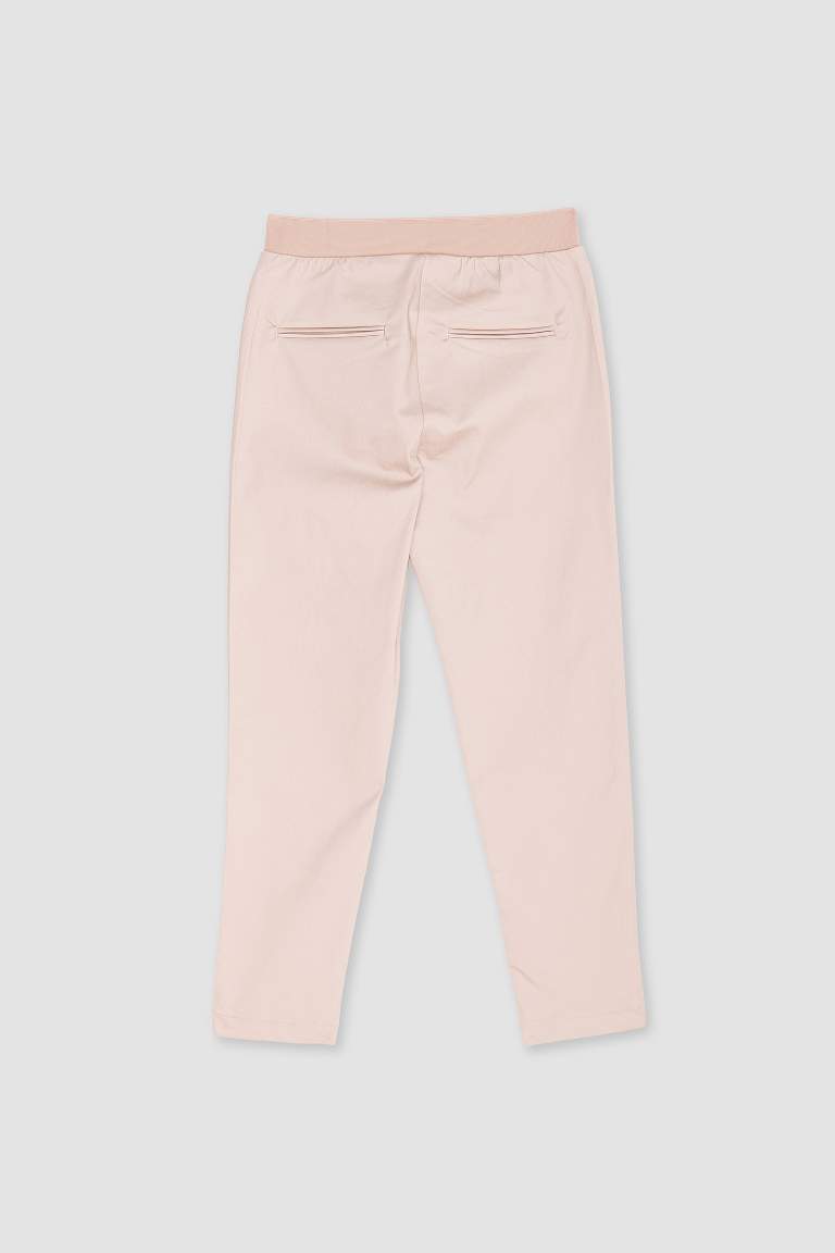 Cigarette Fit Regular Hem Satin Trousers