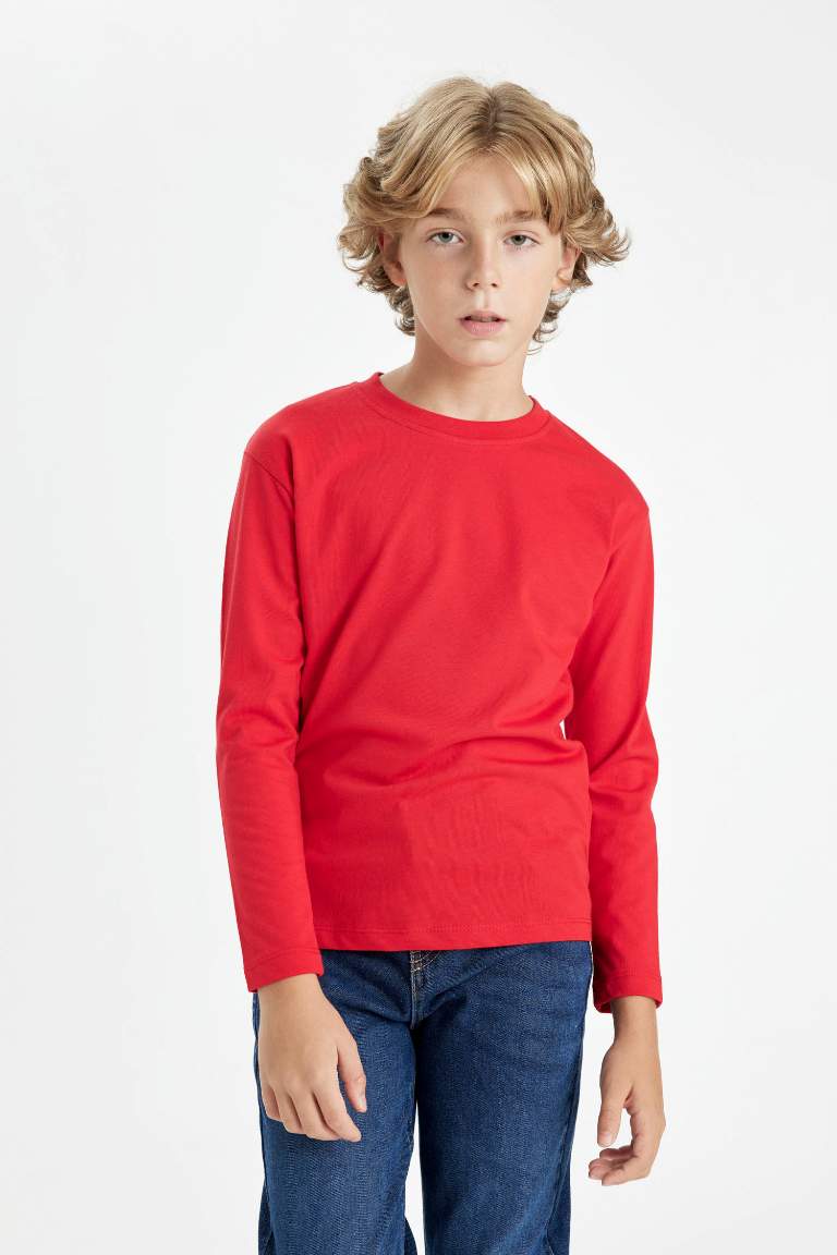 Boy Crew Neck Long Sleeve School T-Shirt