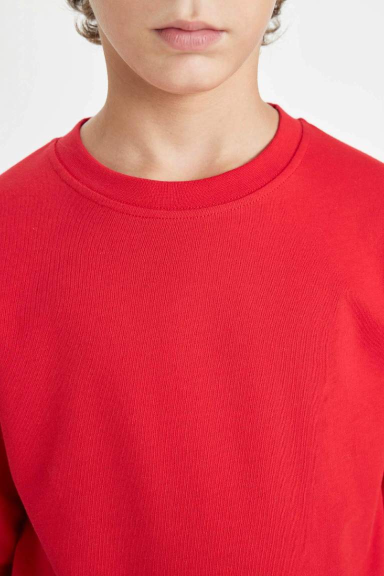 Boy Crew Neck Long Sleeve School T-Shirt