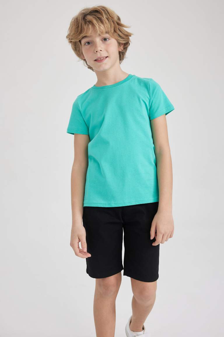 Boys Regular Fit Crew Neck Short Sleeved T-Shirt