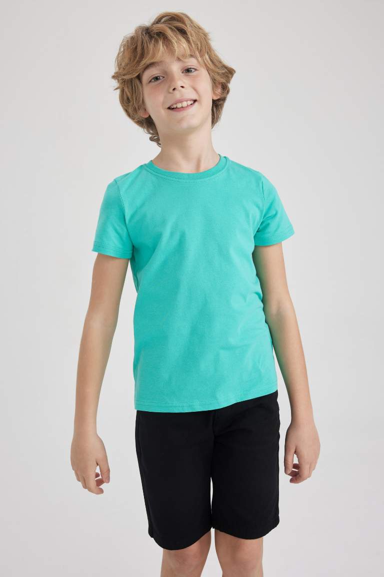 Boys Regular Fit Crew Neck Short Sleeved T-Shirt