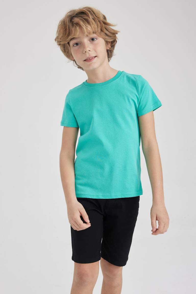 Boys Regular Fit Crew Neck Short Sleeved T-Shirt