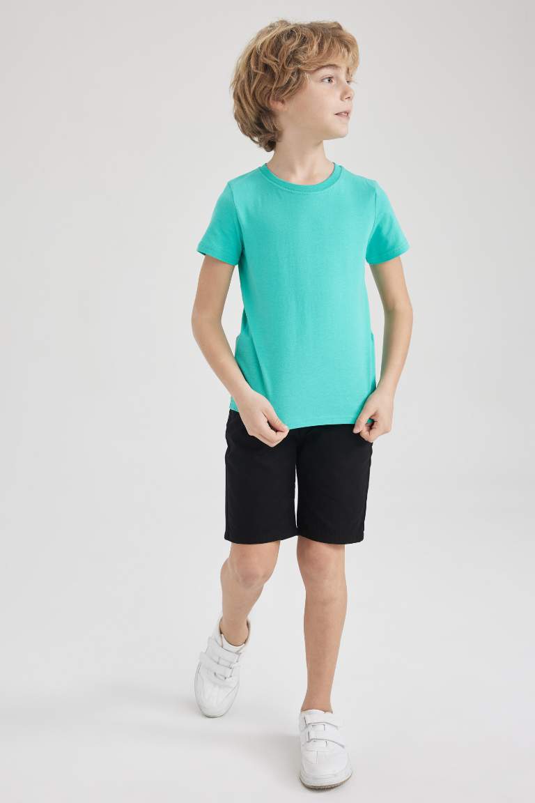 Boys Regular Fit Crew Neck Short Sleeved T-Shirt