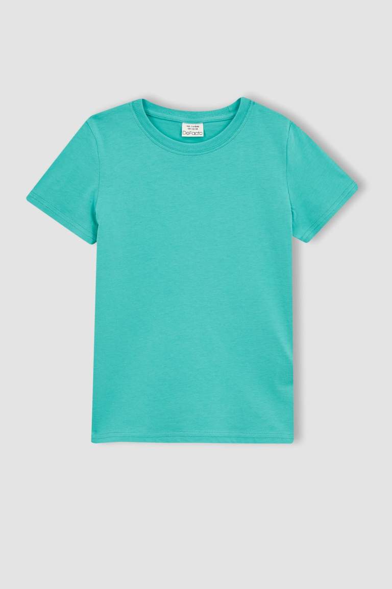 Boys Regular Fit Crew Neck Short Sleeved T-Shirt