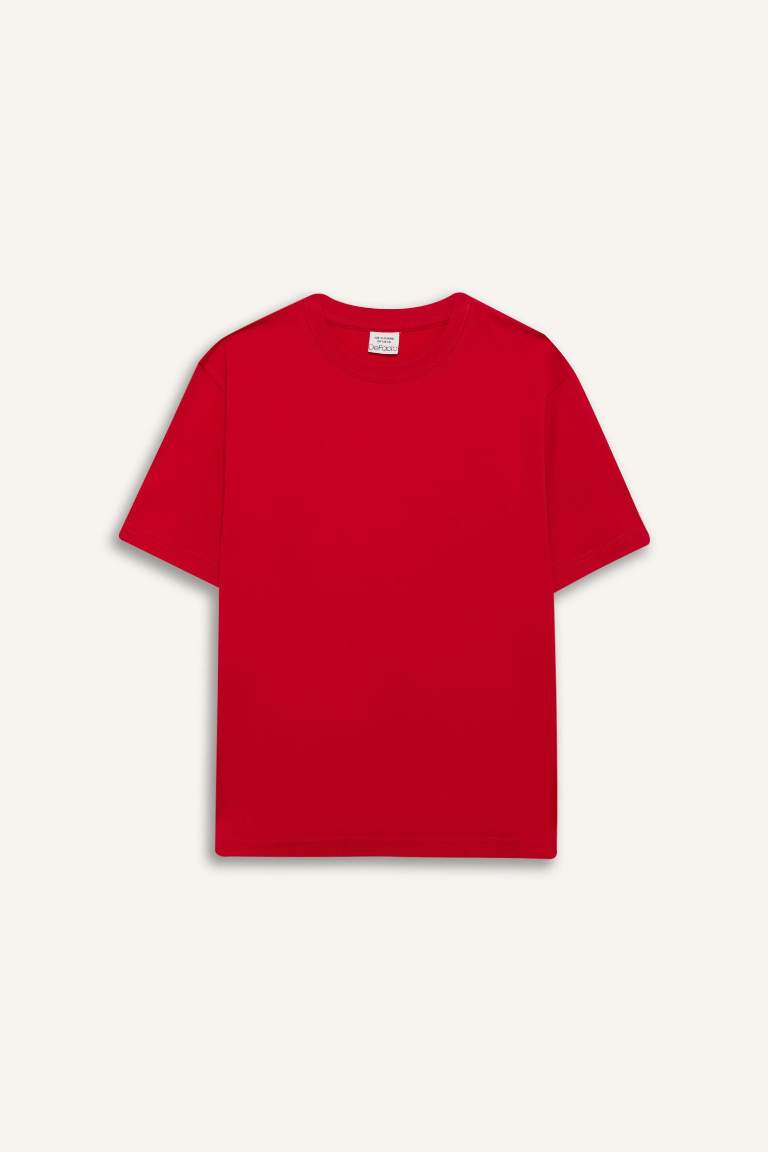 Boy Red Crew Neck T-Shirt