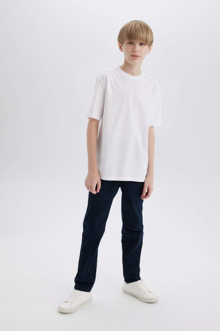 Boy White Short Sleeve School T-Shirt