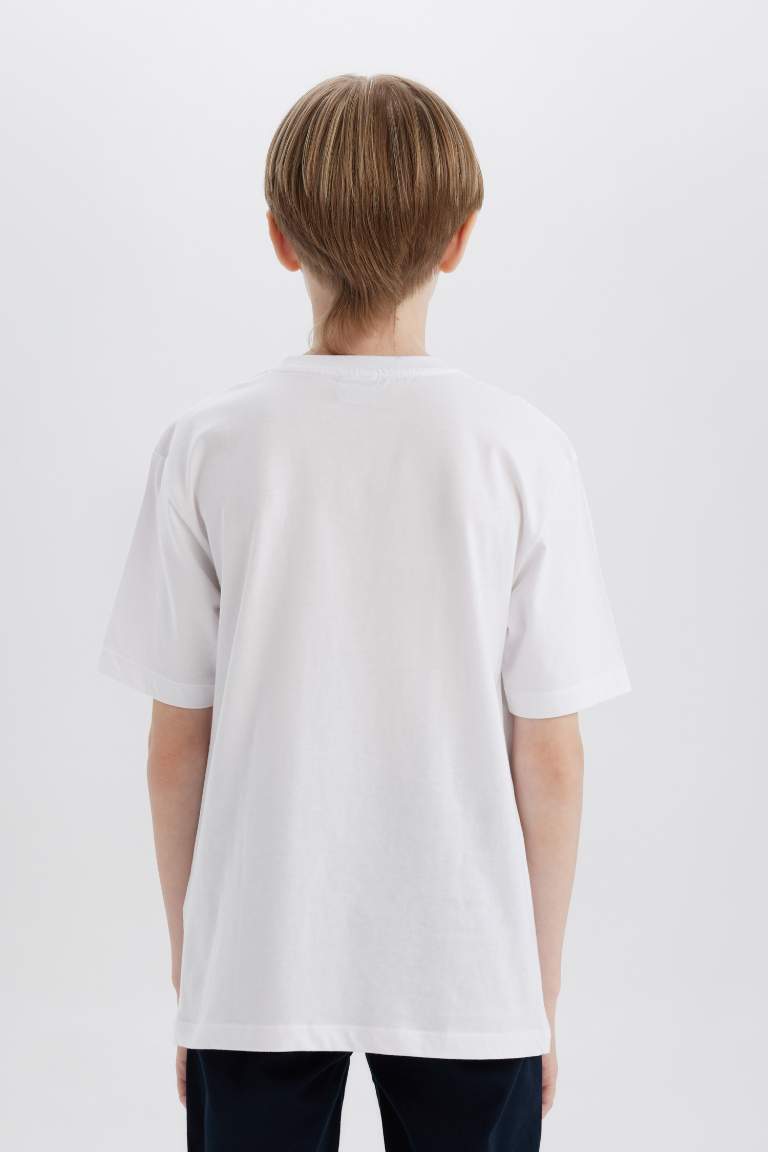 Boy White Short Sleeve School T-Shirt