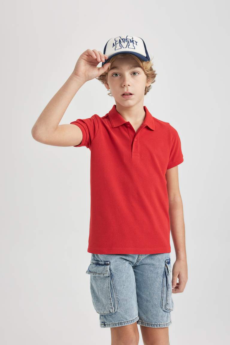 Boy Regular Fit Polo Neck Pique Polo T-Shirt