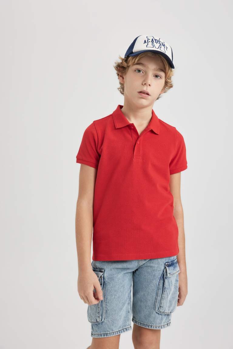 Boy Regular Fit Polo Neck Pique Polo T-Shirt