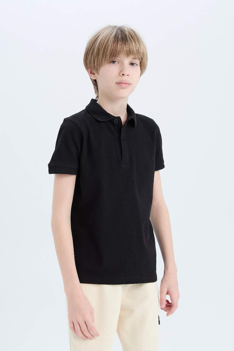 Boy Basic Pique Short Sleeve Polo T-Shirt