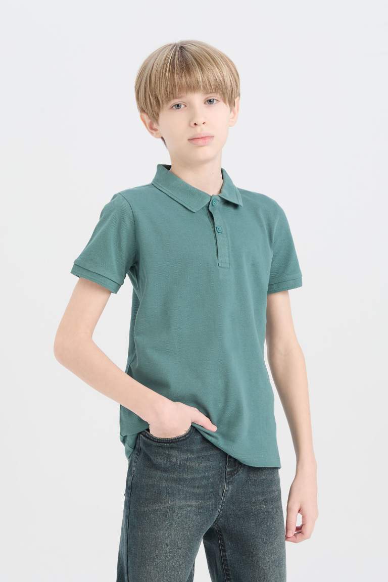 Boy Basic Pique Short Sleeve Polo T-Shirt