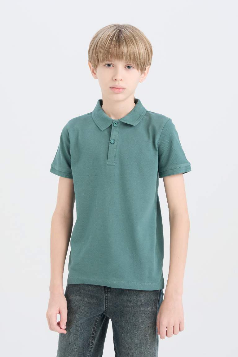 Boy Basic Pique Short Sleeve Polo T-Shirt