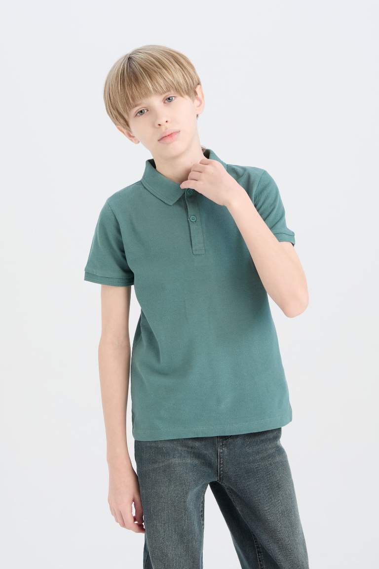 Boy Basic Pique Short Sleeve Polo T-Shirt