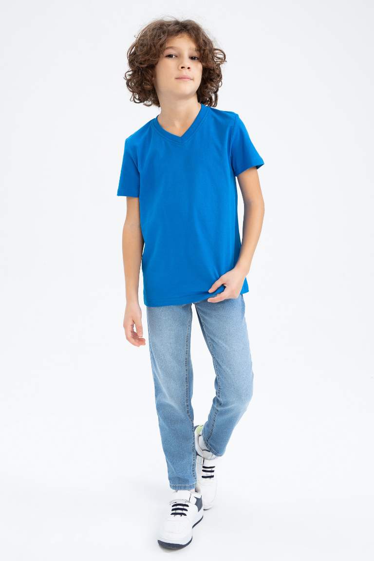 Boy Regular Fit V Neck Short Sleeve T-Shirt