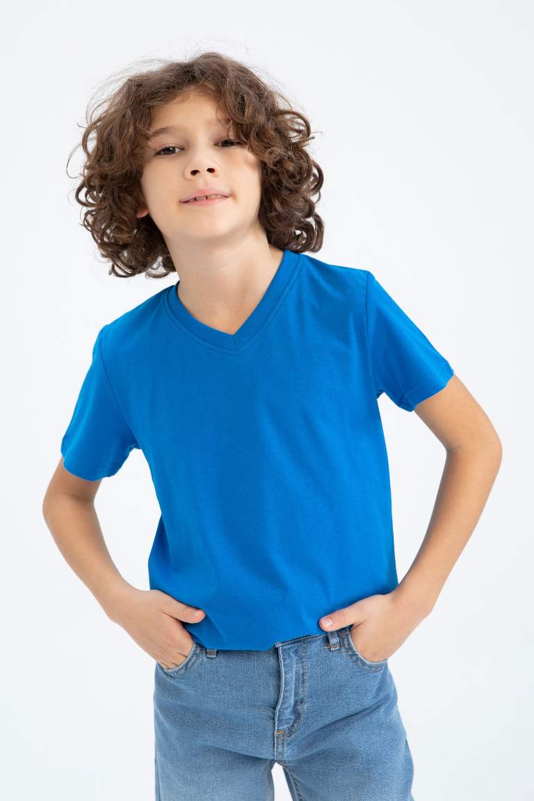 Boy Regular Fit V Neck Short Sleeve T-Shirt