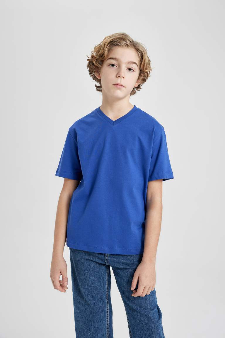 Boy Regular Fit V Neck Short Sleeve T-Shirt