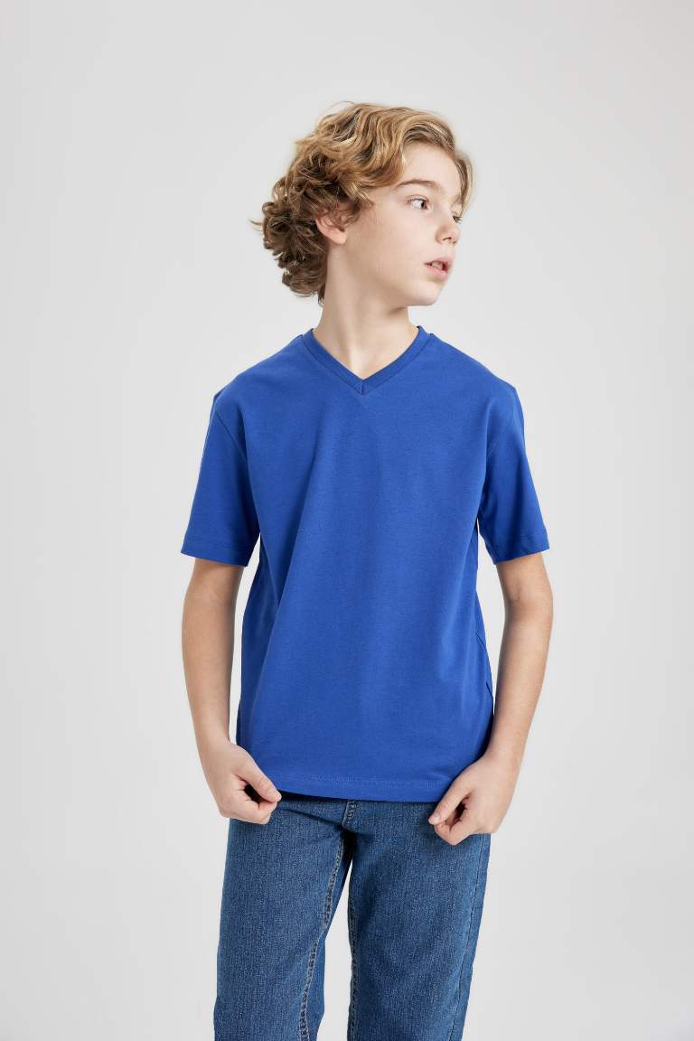 Boy Regular Fit V Neck Short Sleeve T-Shirt